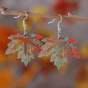 “Vintage Rusty” Maple 🍁 Leaf Drop Earrings